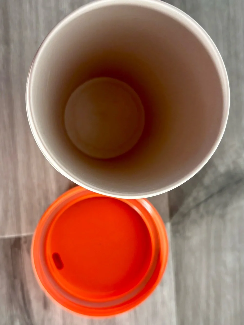 Reusable Orange Travel Mug Tumbler with Ribbed Grip and Hedgehog Print